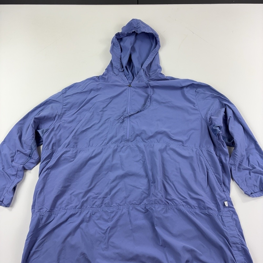 Solumbra Jacket Mens 3XL Blue Hooded 1/2 Zip Long Windbreaker UV Protection